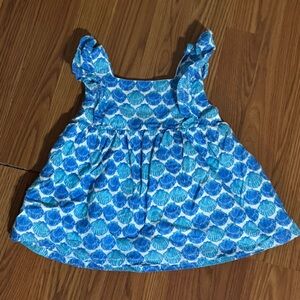 Tommy Bahama Blue White Shell Pattern‎ Girls Dress Size 4 Beach Resort Preppy